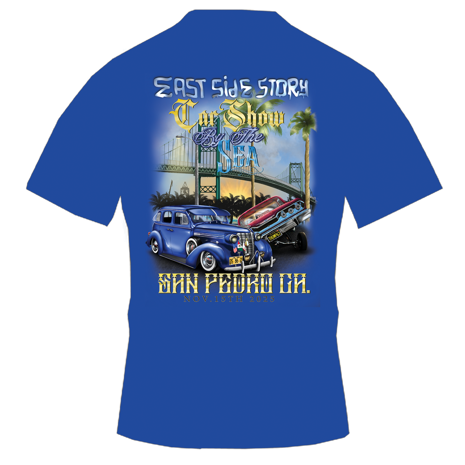 (Pre-Order) East Side Story Car Show By The Sea - San Pedro [T-Shirt - Blue]