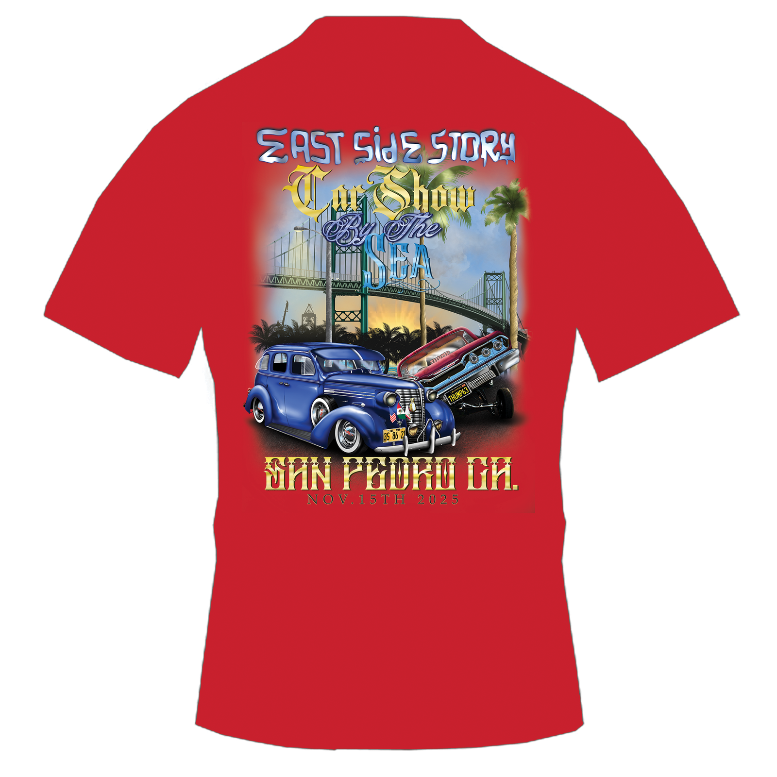(Pre-Order) East Side Story Car Show By The Sea - San Pedro [T-Shirt - Red]